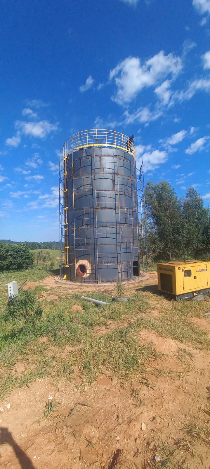 Obra do novo reservatório de água de Eleutério avança para etapa final